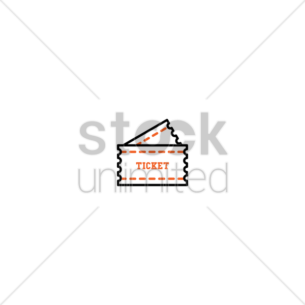 Ticket Stubs Icon Vector Image 600x600 Ticket Stubs Icon Vector Image