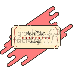 300x300 Movie Ticket Flat Vector Icon Design Clipart Royalty Free Gif