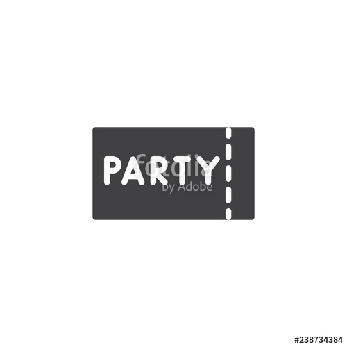 500x500 Party Ticket Vector Icon Filled Flat Sign For Mobile Concept