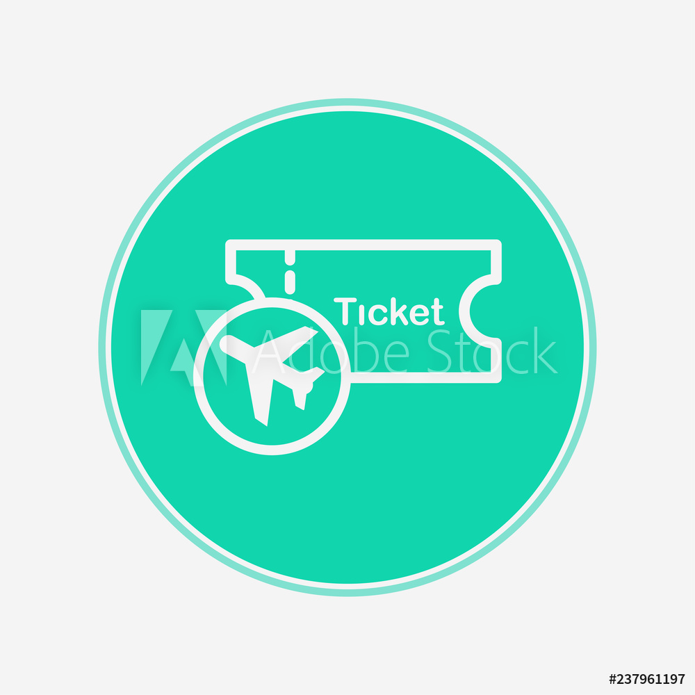 1000x1000 Photo Art Print Plane Ticket Vector Icon Sign Symbol Europosters