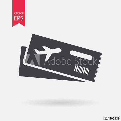 500x500 Air Ticket Vector Icon Modern Airline Boarding Pass Tickets