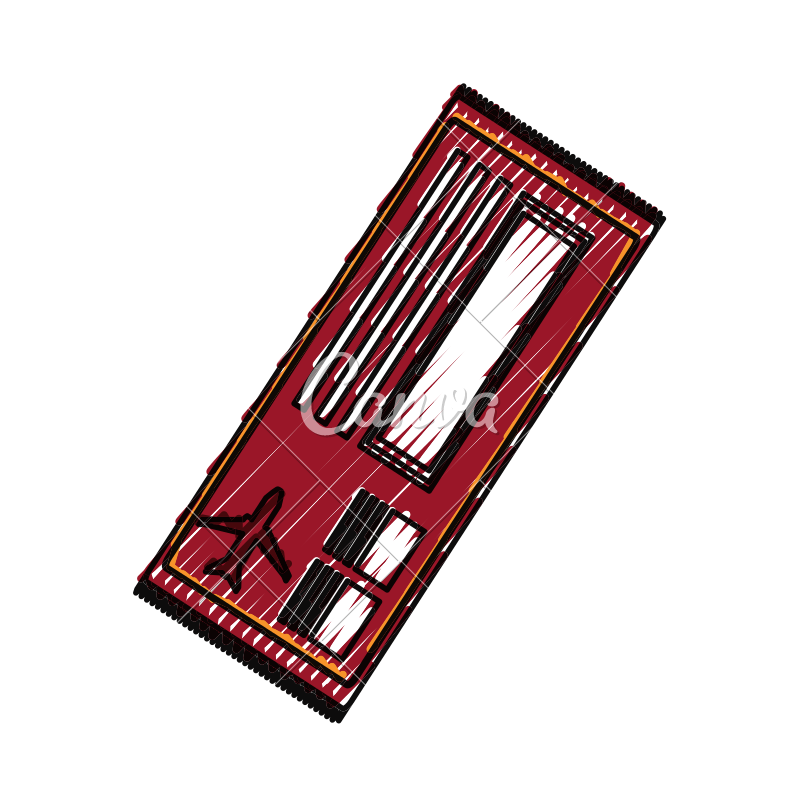 800x800 Travel Flight Ticket Vector Icon Illustration