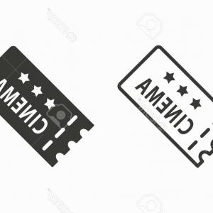 300x300 Two Cinema Tickets Black And White Design Stock Vector