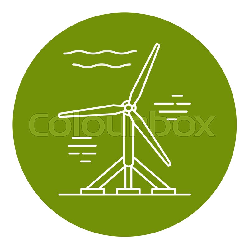 800x800 Tidal Energy Icon In Round Frame Stock Vector Colourbox