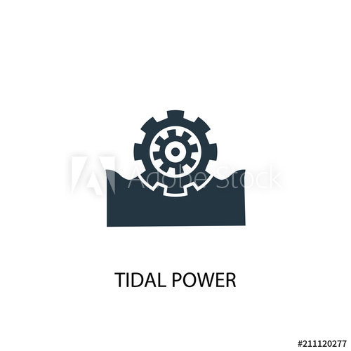 500x500 Tidal Power Icon Simple Element Illustration