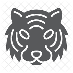 256x256 Tiger Icon Of Glyph Style