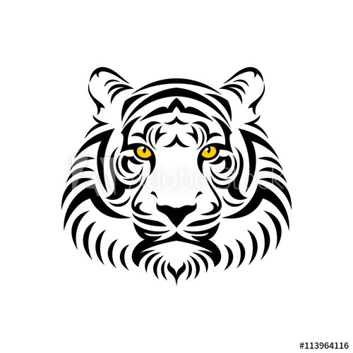 500x500 Tiger Head Logo Or Icon Stock Vector Illustration