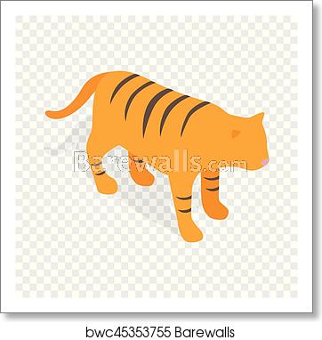 362x382 Tiger Isometric Icon, Art Print Barewalls Posters Prints