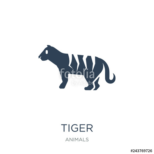 500x500 Tiger Icon Vector On White Background, Tiger Trendy Filled Icons