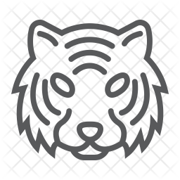 256x256 Tiger Icon Of Line Style