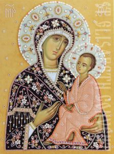 223x300 Painted Tikhvn Of The Mother Of God In Oklad