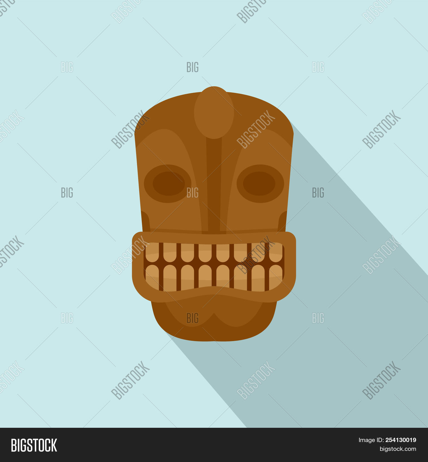 1500x1620 Tiki Head Idol Icon Flat Illustration Of Tiki Head Idol Image