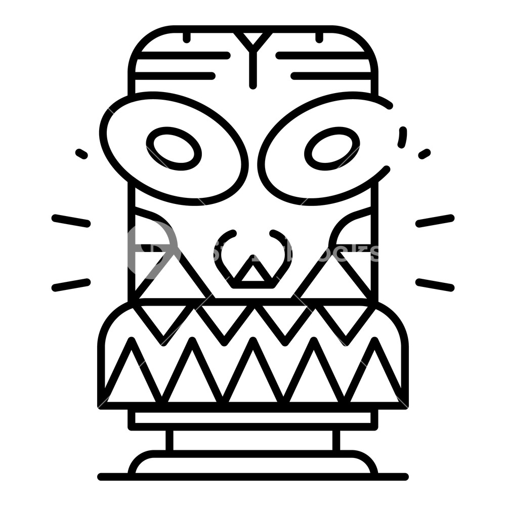 1000x1000 Tiki Idol Icon Outline Tiki Idol Vector Icon For Web Design