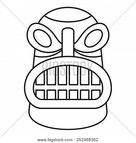 450x470 Tiki Idol Head Icon Outline Tiki Idol Head Icon For Web Design