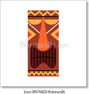 362x382 Hawaiian Tiki Culture Icon, Art Print Barewalls Posters Prints