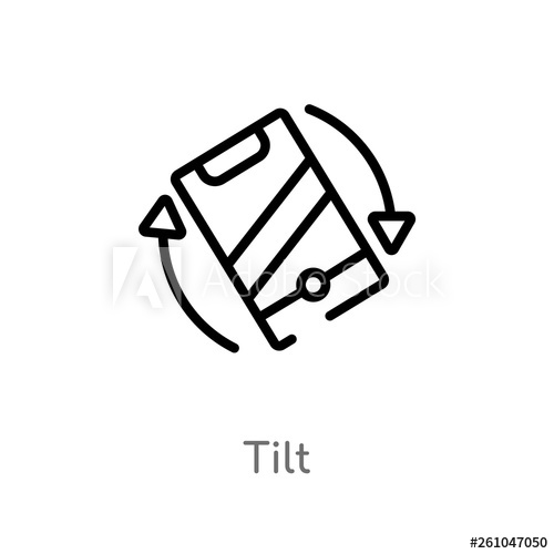 500x500 Outline Tilt Vector Icon Isolated Black Simple Line Element