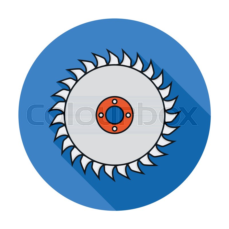 800x800 Saw Disc Icon In Flat Style Isolated Stock Vector Colourbox