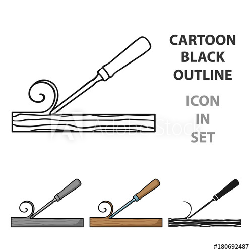 500x500 Chisel Icon In Cartoon Style Isolated On White Background Sawmill