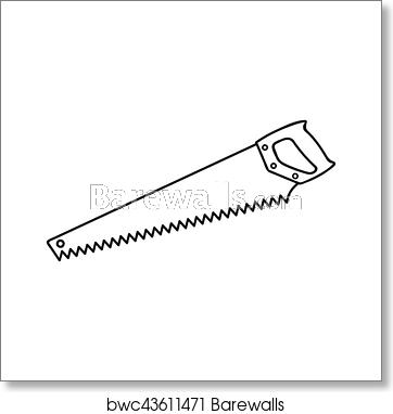 362x382 Hand Saw Icon In Style Isolated On White Background Sawmill