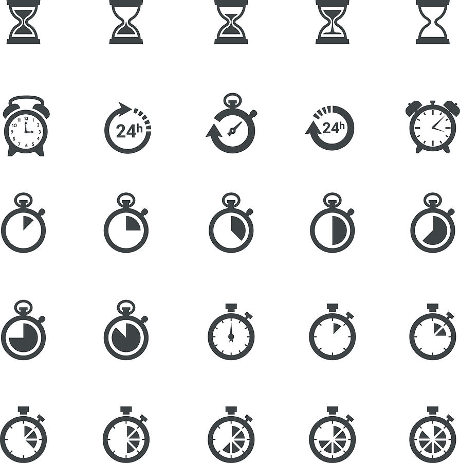 895x900 Time Clock Icon Set