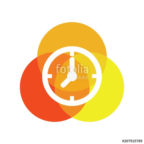 500x500 Clock Logo Time Icon Period Symbol Vector Stock Image