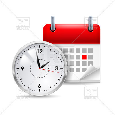 400x400 Time Icon With Calendar And Clock In Front Of It Vector Image