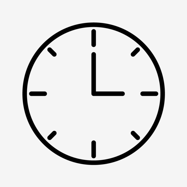 640x640 Vector Clock Icon, Clock Icon, Time Icon, Count Down Icon Png