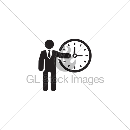 500x500 Time Management Icon Flat Design Gl Stock Images