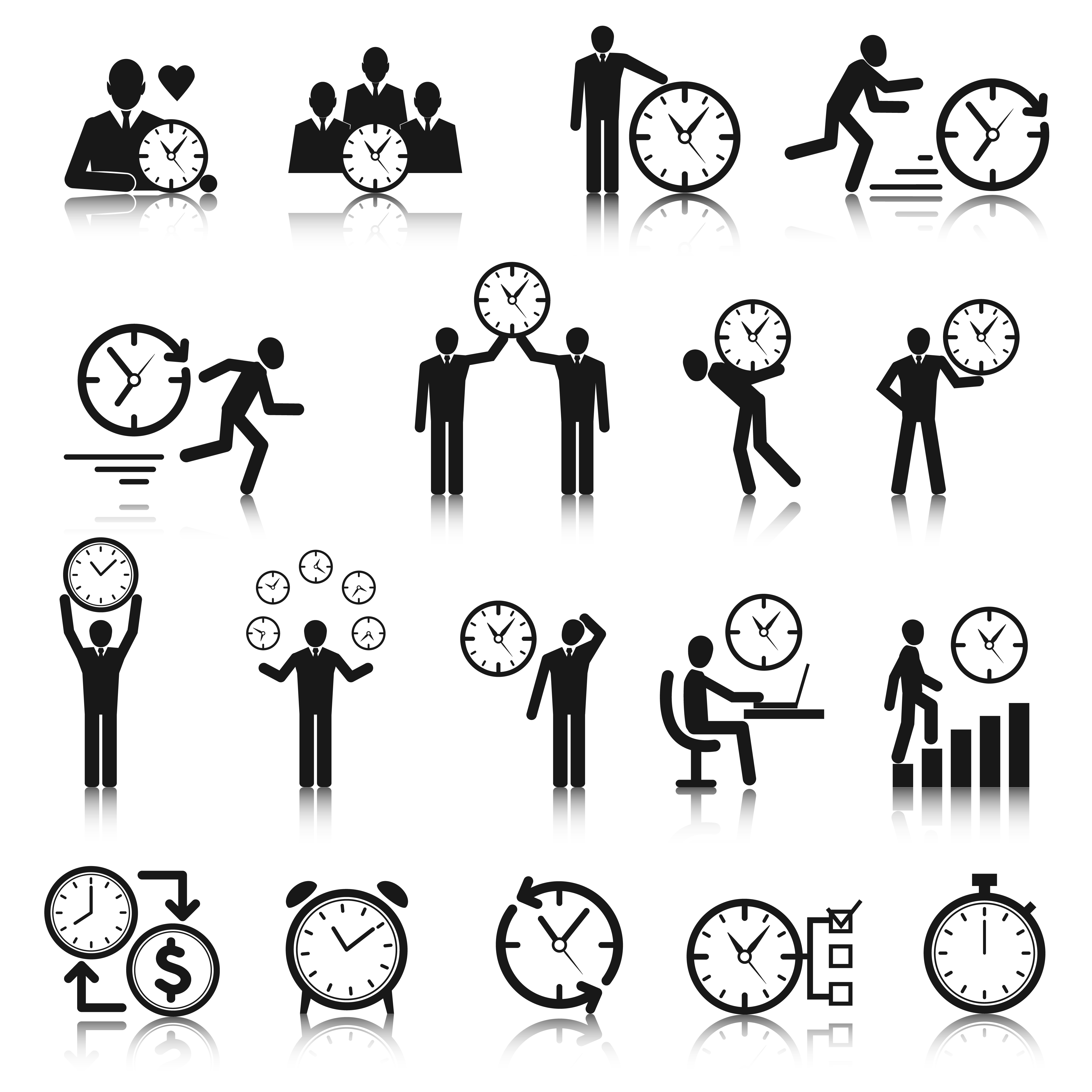 4500x4500 Time Management Icons Set