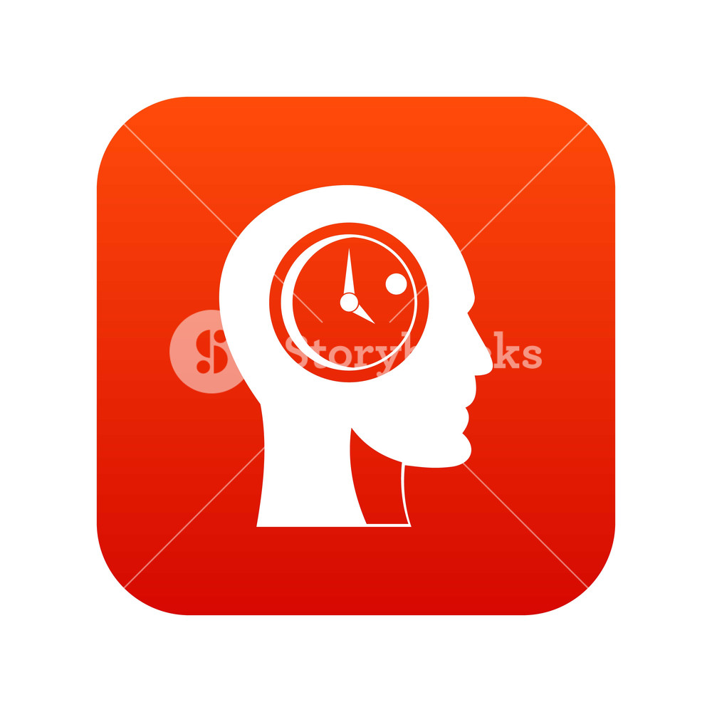 1000x1000 Time Management Icon Digital Red For Any Design Isolated On White