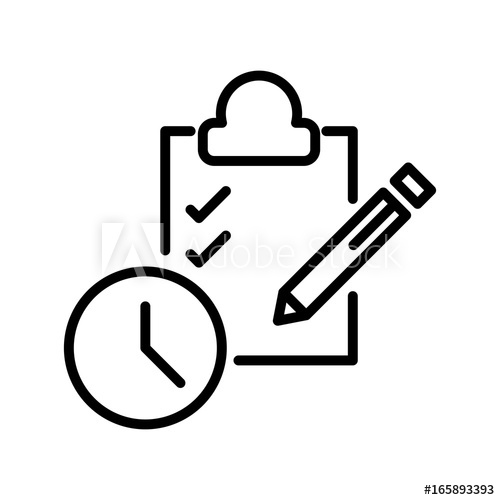 500x500 Thin Line Time Management Icon