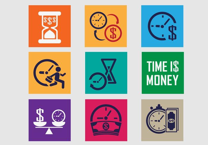 700x490 Time Is Money Icon Vector Pack