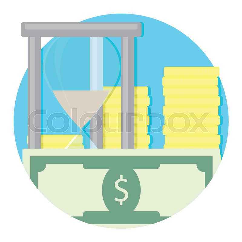 800x800 Time And Money Icon Salary Banknote, Stock Vector Colourbox