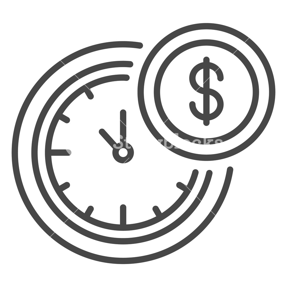 1000x1000 Time Is Money Icon Outline Time Is Money Vector Icon For Web