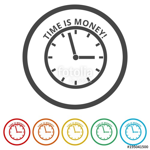 500x500 Time Is Money, Time Out Icon, Colors Included Stock Image