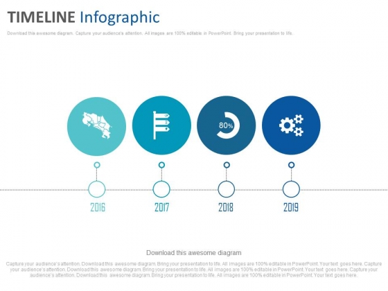 560x420 Linear Timeline Diagram With Icons Powerpoint Slides