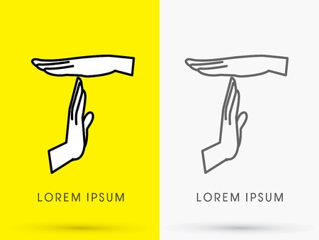 450x338 Outline, Timeout Signal Hand, Signlogo, Symbol, Icon, Graphic