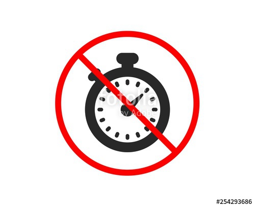 500x405 No Or Stop Timer Icon Stopwatch Symbol Time Management Sign