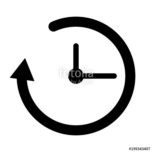 500x500 Simple, Black Clocktimer Icon Refresh Time Icon Isolated