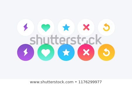 450x290 Set Of Modern Gradient Color Icons Heart Like Super Like Skip
