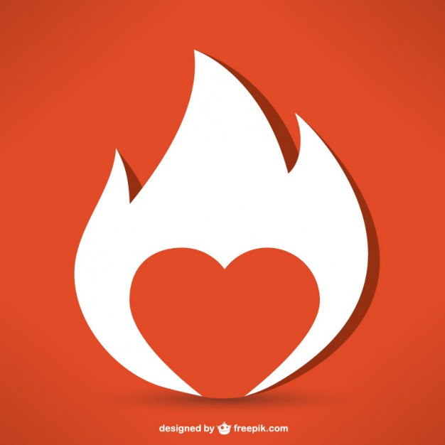 626x626 Flame Heart Vector Free Download