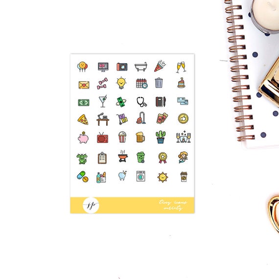 570x570 Tiny Icons For Erin Condren Life Planner Traveler's Etsy