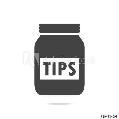 500x500 Tip Jar Icon Vector Isolated