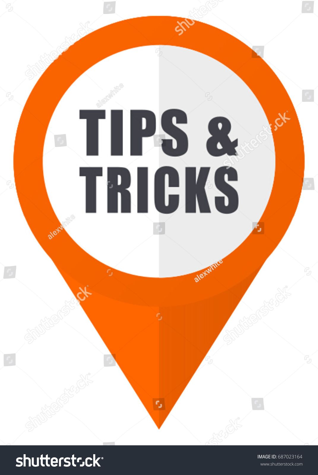 1071x1600 Tips Tricks Text Orange Pointer Vector Icon Isolated