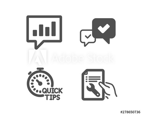 500x405 Set Of Quick Tips, Approve And Analytical Chat Icons Repair