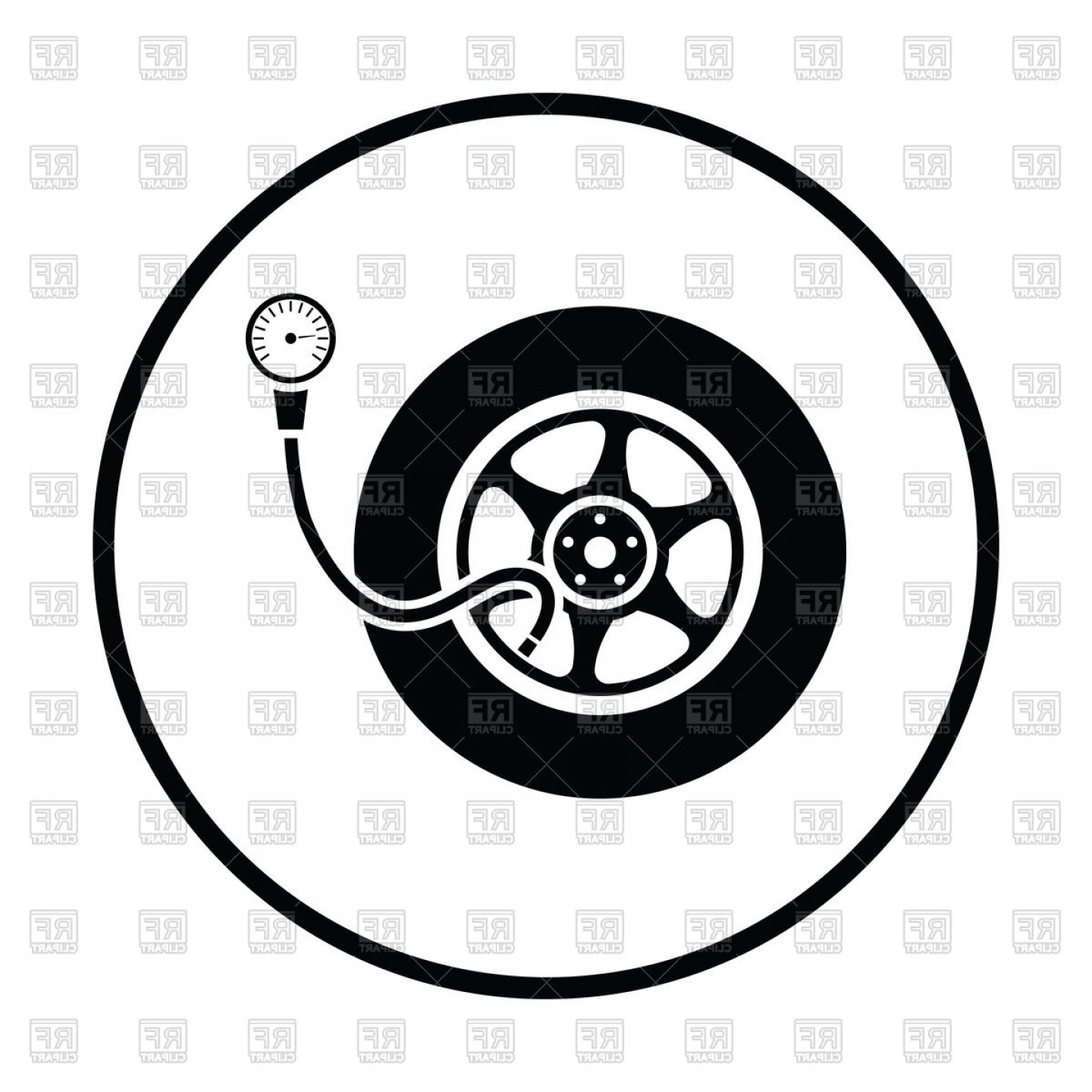 1440x1440 Tire Pressure Gage Icon Vector Clipart Cultracing