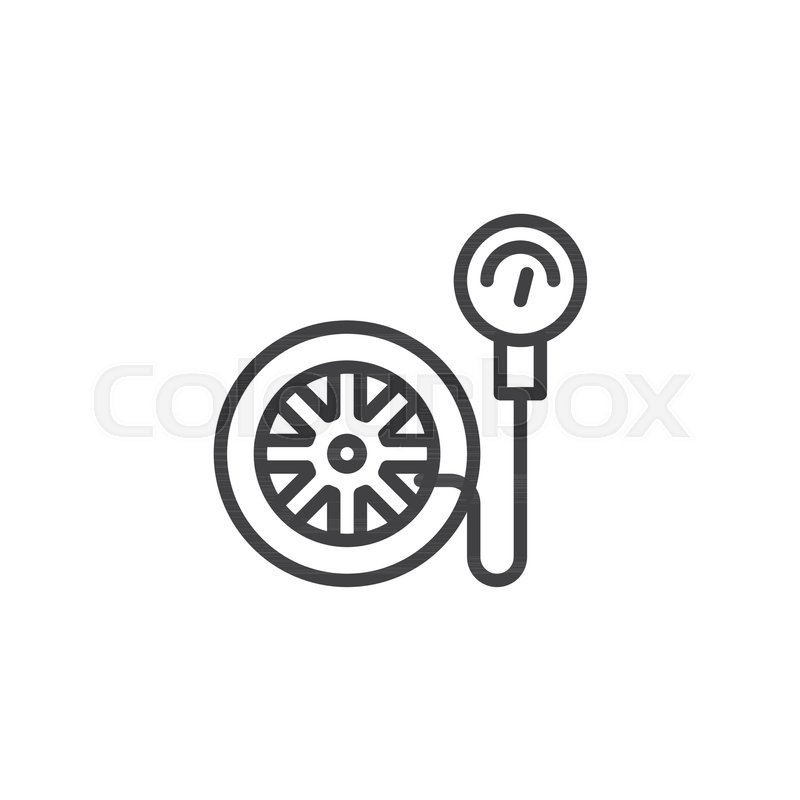 800x800 Tire Pressure Gauge Outline Icon Stock Vector Colourbox