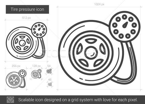 600x432 Tire Pressure Line Icon Vector Illustration Andrei Krauchuk