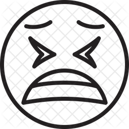 256x256 Tired Face Emoji Icon Of Line Style