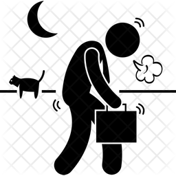 256x256 Tired Worker Icon Of Glyph Style